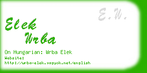 elek wrba business card